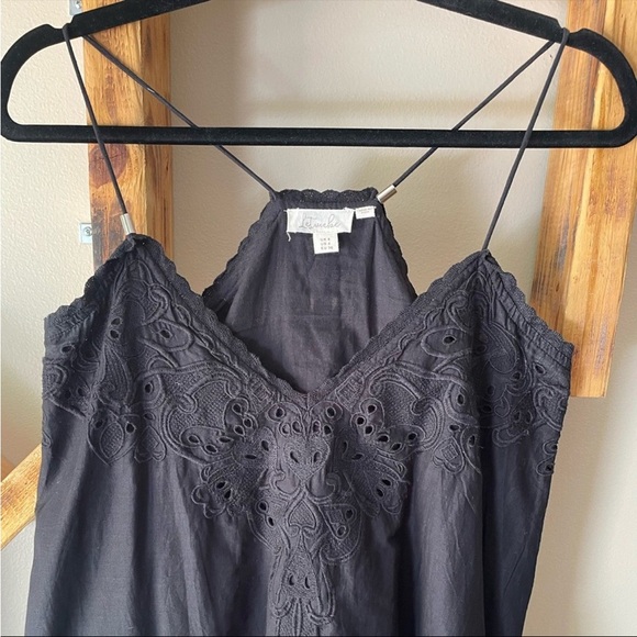 LET ME BE | Anthropologie Eyelet Lace Peplum Tank Top Size 4 - Picture 3 of 10